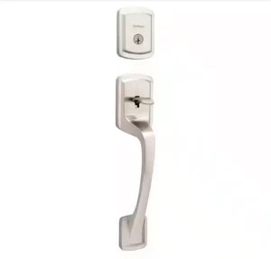 Kwikset Prag Satin Nickel Front Entry Lock Set Griffset Deadbolt 98180-025 - Bild 1 von 6