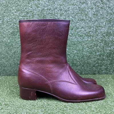 Botas de Colección Años 70 Sears Cuero Marrón Forradas Sherpa con Cremallera EE. UU. Para Mujer EE. UU. 9 -LEER Foto 1 de 4
