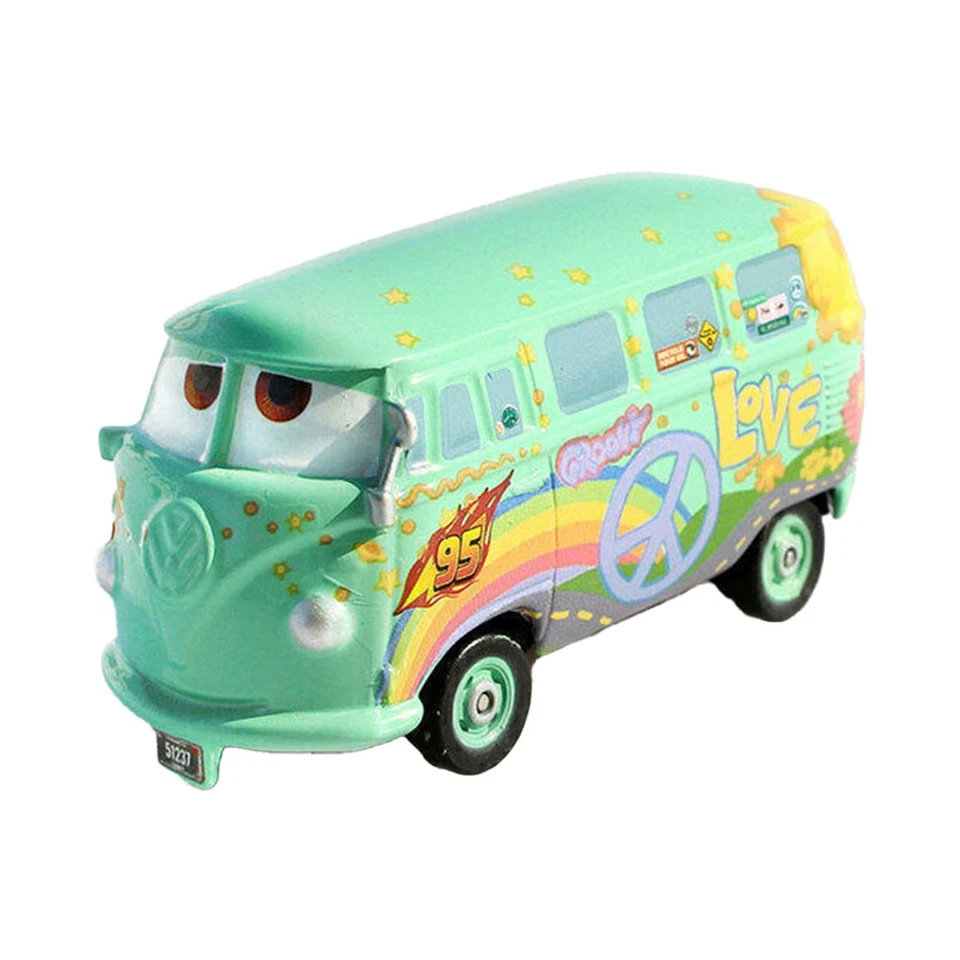 Disneys Pixar Cars 3 FillMore Bus Scale Metal Piston 1:55 Diecast Model Car Toy - Image 1 of 1
