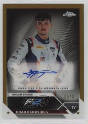 2023 Topps Chrome Formula 1 Auto Gold Refractor /50 Brad Benavides #CAC-BB Auto - Image 1 of 2