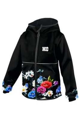 Die WAMU Wild Flowers Softshelljacke Kinder Jacke mit Kapuze Gr. 104-128 - Bild 1 von 4