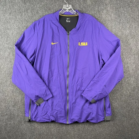 LSU Tigers Football Nike On Field Zip Up Lightweight Coaches Jacket Mens 2XL Cover