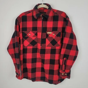 Hickory shirt co. men's buffalo plaid pull over half zip flannel shirt medium - Picture 1 of 3
