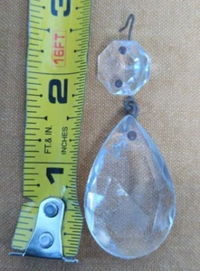 Harvested Vintage Glass Replacement Crystal for Chandelier or Candelabra 2.75" - Picture 1 of 2