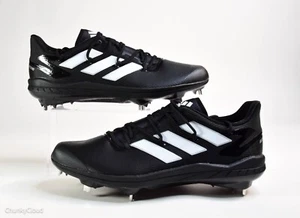 Adidas Adizero Afterburner 8 Baseball Cleats Black White FZ4217 | Mens Size 8 - Picture 1 of 5