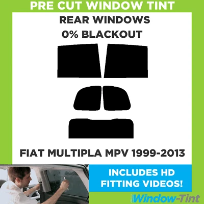 Für Fiat Multipla MPV 1999-2013 Vor Cut Fenster Getönt Heck 0% Blackout Folie - Image 1 of 4