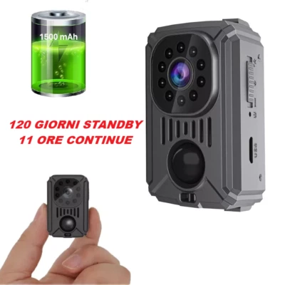 Mini Telecamera Spia Infrarossi Microcamera Batteria Sensore Movimento Auto - Immagine 1 di 4