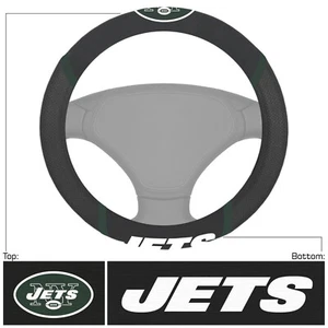 Football New York Jets Embroidered Mesh Steering Wheel Cover 14.5"-15.5"  - Picture 1 of 2