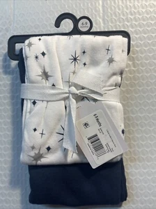 Honest Baby Clothing Unisex 2-Pack White/ Navy Pants Size 6-9 Months - Picture 1 of 2