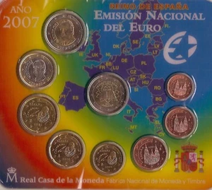 manueduc BLISTER ESPAÑA 2007 FNMT 9 Coins con 2 EUROS Tratado de Roma - Foto 1 di 1