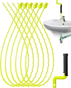 30Inch Drain Clog Remover, Snake Drain Hair Removal Tool with Rotating Handle, 6 - Picture 1 of 12