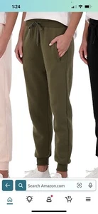 NWT Women's Small Relaxed Fit Fleece Jogger Sweatpants Army Green - Picture 1 of 3