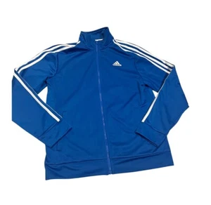 Boys Adidas Full Zip Track Jacket Mock Neck, Navy Blue White Stripes 18/20 - Picture 1 of 6