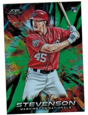 Andrew Stevenson NATIONALS 2018 Topps Fire RC #51 GREEN Foil Parallel SP 187/199 - Image 1 of 3