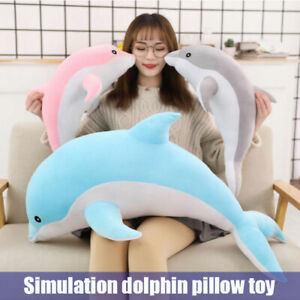 Cute Dolphin Plush Toy Pillow Doll Soft Pillow Stuffed Animal Doll Kids Gift New