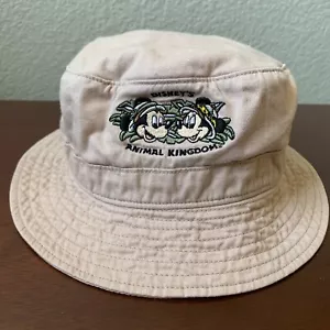 Vintage Walt Disney Animal Kingdom Beige Bucket Hat 90s Mickey Minnie OS Youth? - Picture 1 of 8