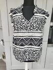 Ladies Black And Cream Summer Top From M&S Size 14
