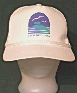 Vintage 1980s Snapback Baseball Cap Trucker Hat Grand Isle Marina Yupoong - Picture 1 of 10