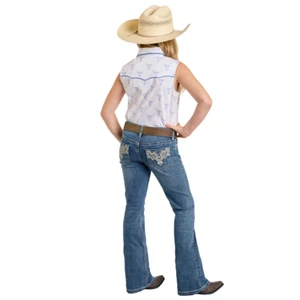 BG4MD06418 Rock & Roll Girls Aztec Inspired Embroidered Bootcut Jean NEW - Picture 1 of 10