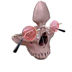 Retro 60-70s Punk Music Festival Sunglasses Small Round Lenses Unisex - Pink - Picture 1 of 5