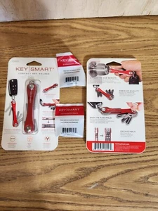 2-Key Smart Compact Key Holder, KS019-RED, Red Expandable Pack Lot of 2 - Picture 1 of 4