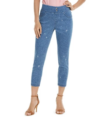 HUE Women's Ditsy High Rise Denim Skimmer Leggings sz X-Small (0-2) Indigo Blue - Image 1 of 3