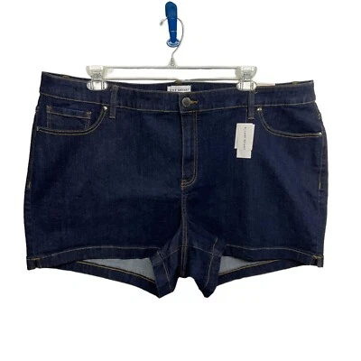 Pantalones Cortos Lane Bryant Talla 28 Signature Fit Midi Tiro Medio Denim Lavado Oscuro Foto 1 de 4