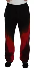 DSQUARED2 Pantalon Noir Coton Rouge Logo Imprimé Décontracté IT48/W34/M 570usd - Bild 1 von 10