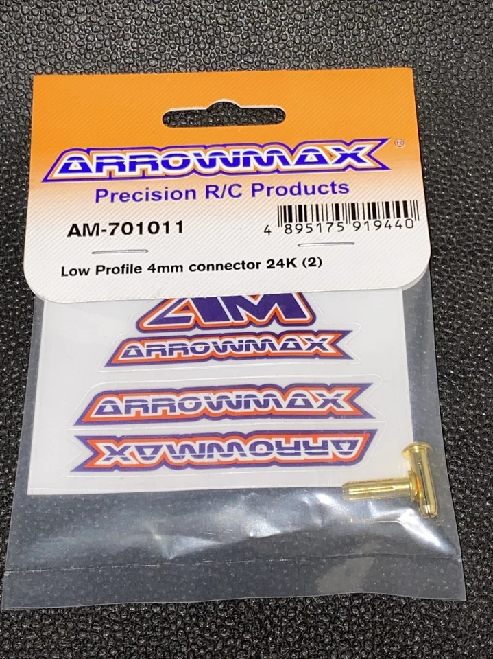 ARROWMAX Low Profile 4mm connector 24K 2 AM-701011 1/10 Drift Rc Yokomo Reve D - Image 1 of 1