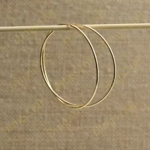 Classic 18K Yellow Gold Filled Light-Weight 50mm/2" Large Endless Hoop Earrings - Picture 1 of 2