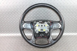 14-19 GM Truck *WORN* Black Leather Driver Column Steering Wheel W/ Controls OEM - Picture 1 of 12