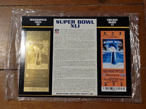 SUPER BOWL XLV CHICAGO BEARS vs INDIANAPOLIS COLTS 22KT GOLD TICKET STAT CARD Cover