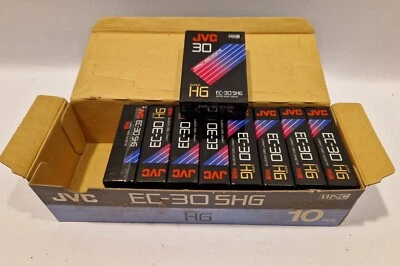 F6-AH 9x JVC EC-30 Super High Grade HG SHG 30 Min 44m Compact Video Cassette - Image 1 of 3