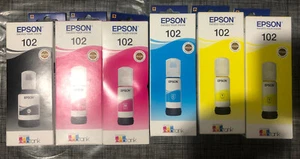 Lot De 6 Cartouche Epson 102 Noir + Magenta + Jaune + Bleu - Neuf - Foto 1 di 1