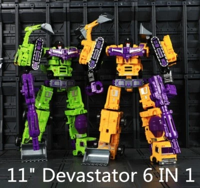 Devastator 6 In 1 Deformabl Robot G1 Engineering Action Figure 11" Kids Toys New - Image 1 of 4