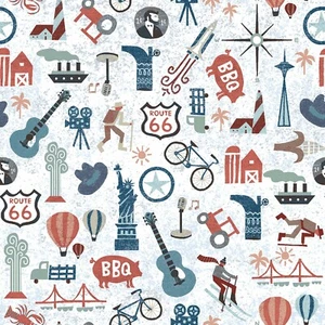 Route 66 Across the USA Cotton Quilt Fabric 43" Wide Windham Fabrics - Picture 1 of 1