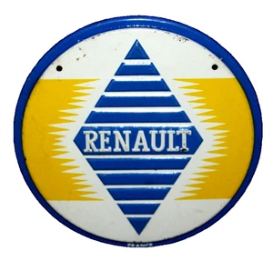 1950's RENAULT Wheaties Cereal Metal Auto Car Emblem Badge Logo 3 3/8" round - Picture 1 of 5