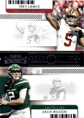 2021 Panini Contenders - Round Numbers Zach Wilson, Trey Lance #RN-TLA (RC)    - Image 1 of 2