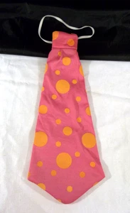 Halloween Pink and Orange Polka Dotted Padded Costume Neck Tie - Picture 1 of 10