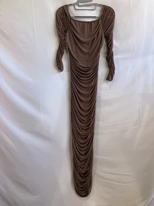 Caroline Constas braunes Tara Kleid Gr. S mit Stoffzug - Bild 1 von 13