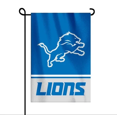 Bandera de jardín Detroit Lions doble cara 12x18 patio colgante bandera NFL Foto 1 de 3