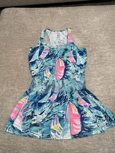 Lilly Pulitzer TIDELINE Blue Sailboats Razorback Dress M - Bild 1 von 4