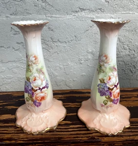 Antique MZ Altrohlau, CMHR Porcelain Czech Candlesticks c. 1920 - Picture 1 of 6
