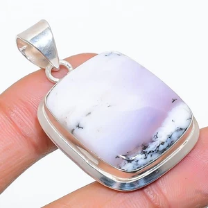Dendrite Opal Gemstone Handmade 925 Sterling Silver Jewelry Pendant 1.69" F802 - Picture 1 of 2