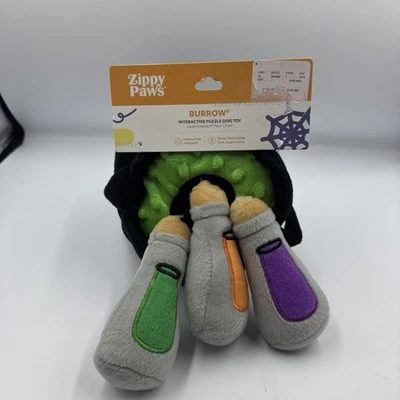 Zippy Paws 3 Squeaker Toys in a Cauldron Halloween Burrow Interactive Dog Toy - Image 1 of 4