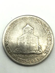 1775-1925 US - Commemorative SCARCE LEXINGTON - CONCORD SILVER 50 CENTS - Picture 1 of 2