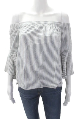 Blusa Jealous Tomato Feminina Fora do Ombro Boxy Cropped Top Listrada Tamanho P - Imagem 1 de 4