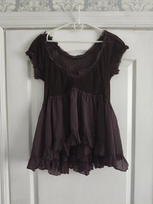 Top Y2K Marithe Francois Girbaud Malla Volantes Raro Italiano Hada Grunge Boho Foto 1 de 4