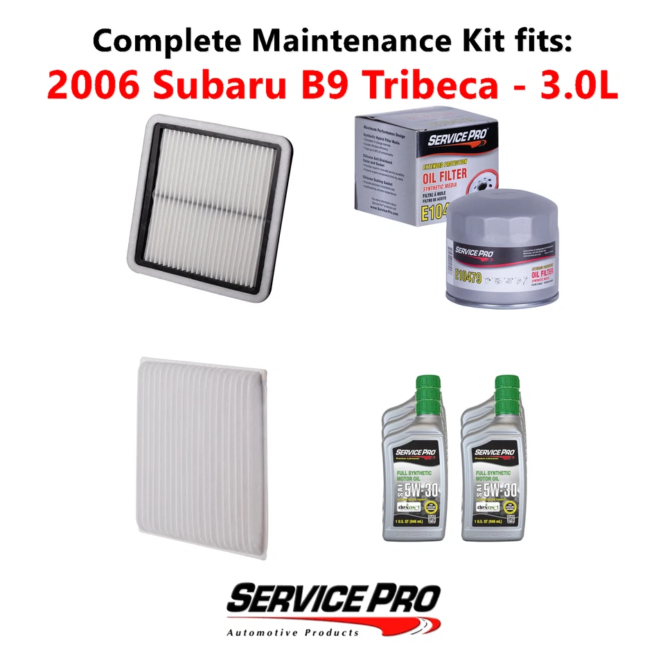 2006 Subaru B9 Tribeca 3.0L Complete Air, Oil & Cabin Filter Kit (5W-30) - Image 1 of 4