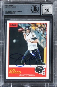 Ravens Joe Flacco Signed 2019 Score #82 Card Auto Graded Mint 10! BAS Slabbed - Picture 1 of 2